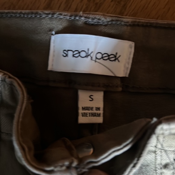 NWT SNEAK PEEK olive green utility joggers size small mid rise - Picture 4 of 6